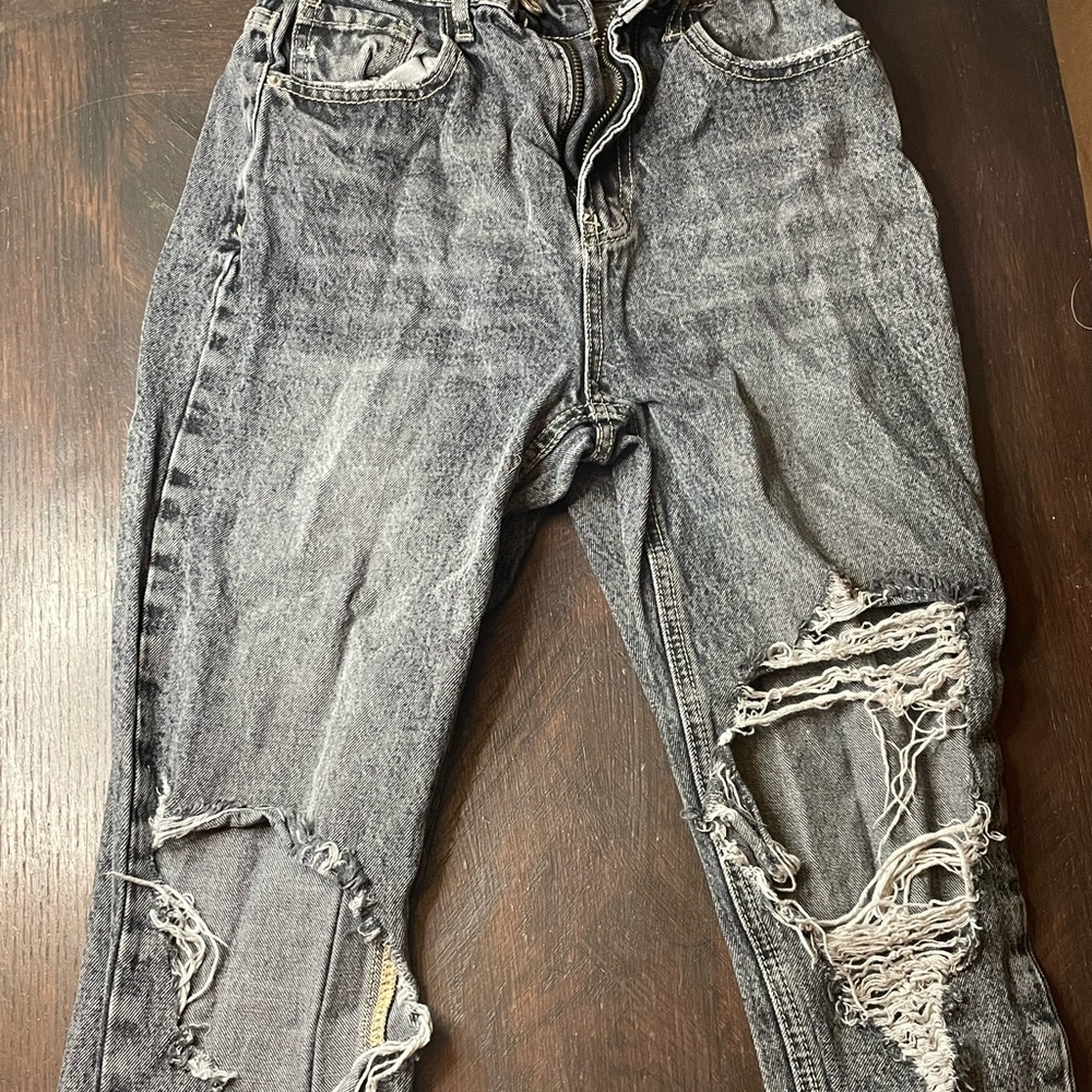 Dark ripped jeans, good condition